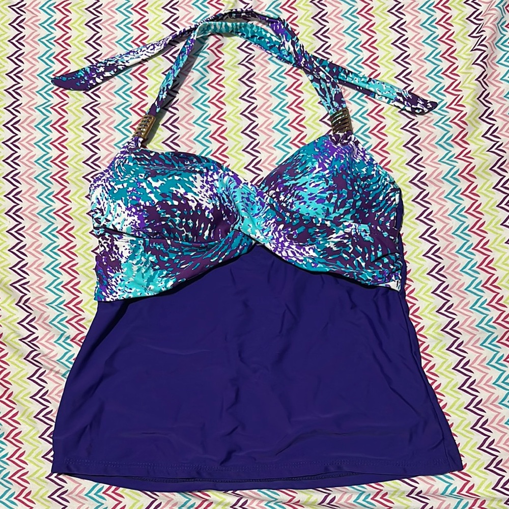 Catalina Purple and Blue Bikini Top